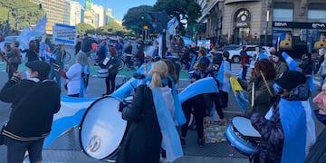Protesta contra las restricciones del Gobierno en el Obelisco