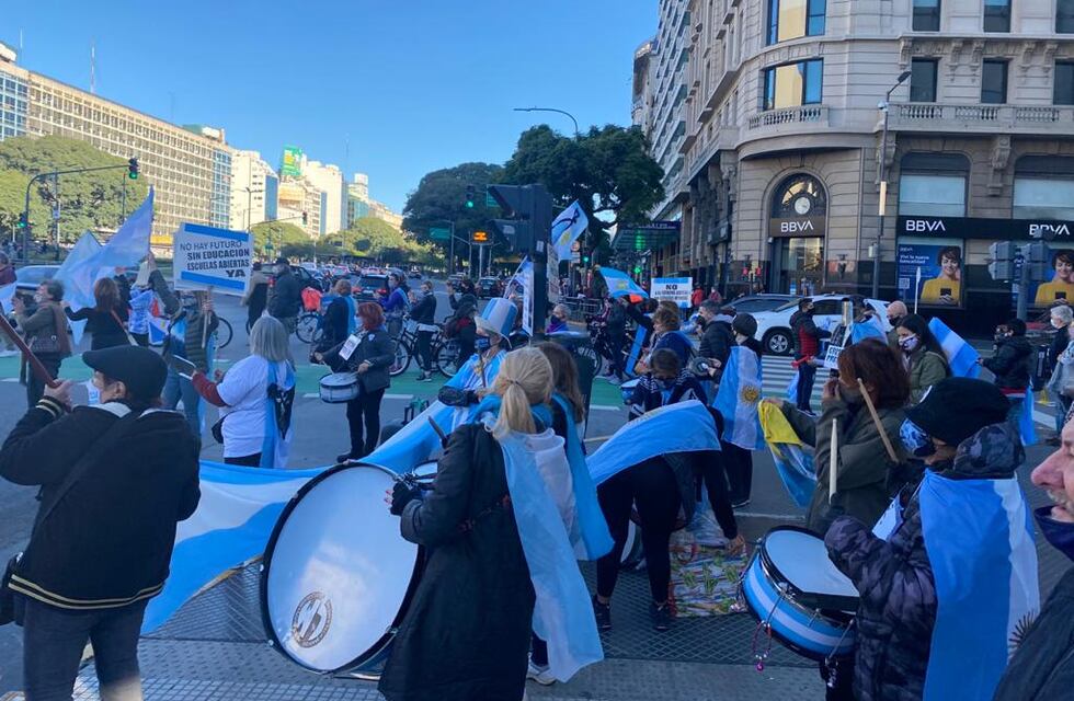 Protesta contra las restricciones del Gobierno en el Obelisco