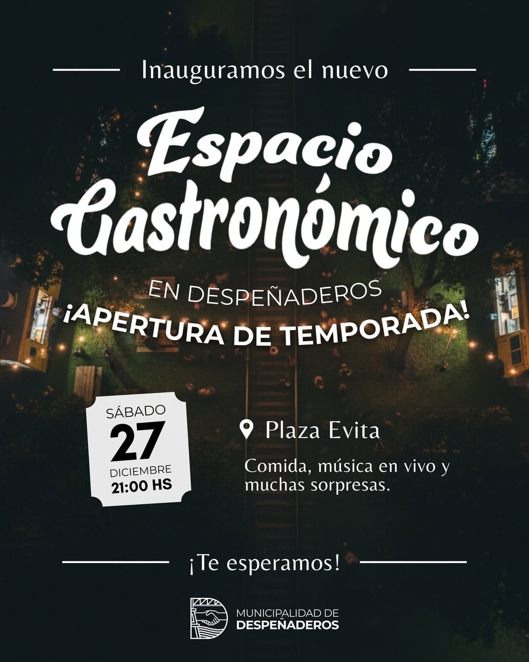 La invitación de la Municipalidad de Despeñaderos para este sábado 27 de diciembre.