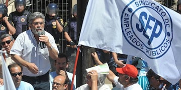 SEP. La protesta de esta mañana (LaVoz/Antonio Carrizo).