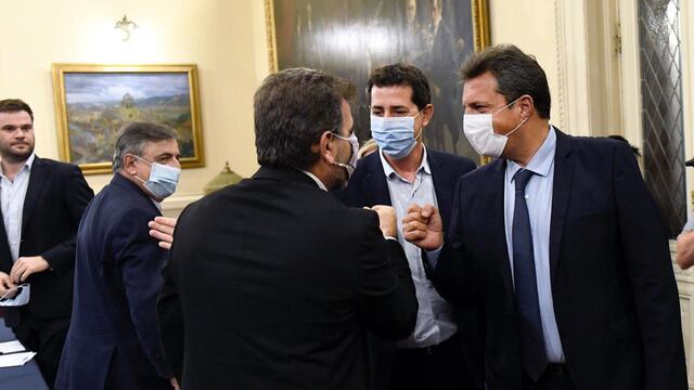 Wado de Pedro encabezó junto a Sergio Massa la reunión con los presidentes de las bancadas del interbloque de Juntos por el Cambio. (Foto: Ministerio del Interior)