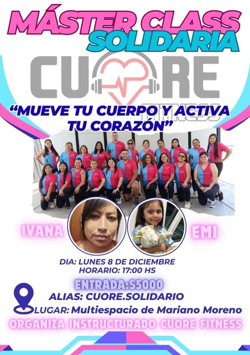 Pieza gráfica que invita a la Master Class Solidaria de este lunes en San Salvador de Jujuy.