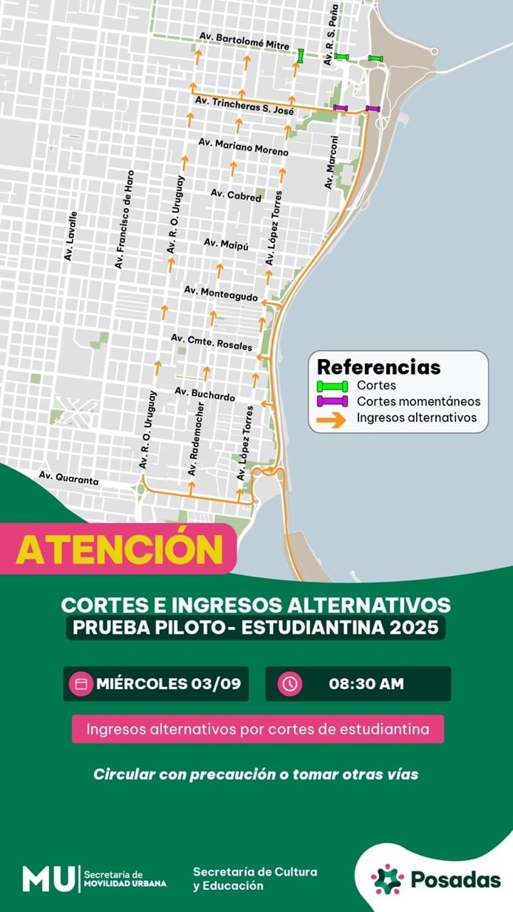Este miércoles se realizará la segunda prueba piloto de la Estudiantina de Posadas.