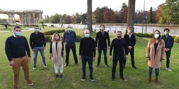 Horacio Rodríguez Larreta y María Eugenia Vidal, con dirigentes de la agrupación La Territorial.