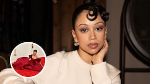 La terrible caída de Liza Koshy en la alfombra roja de los premios Oscar 2024