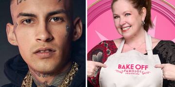 “Me comió la boca”: L-Gante sorprendió a Andrea del Boca en Bake Off Famosos con un fogoso beso de novela.