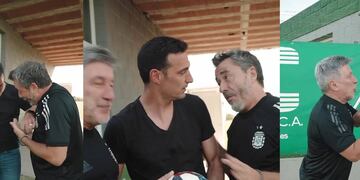 El dúo cómico sorprendió al campeón mundial en Pujato.