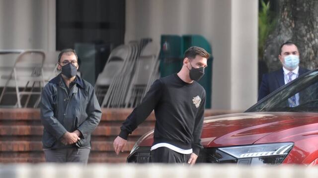 Lionel Messi en la embajada de Estados Unidos.