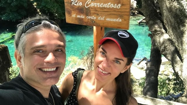 Giuliana junto a Ricardo Luna, su prometido.