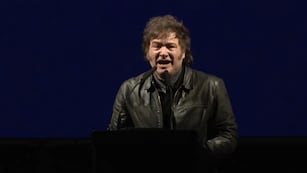 Javier Milei en el acto en Parque Lezama