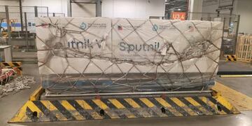 Primer lote de Sputnik V para Argentina.