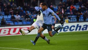 El goleador Franco Jara, protagonista del debut de Belgrano en el Torneo de Liga Profesional.