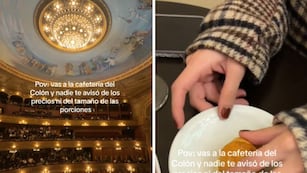 Fue a la cafetería del Teatro Colón y se espantó por los precios y el tamaño de las porciones