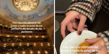 Fue a la cafetería del Teatro Colón y se espantó por los precios y el tamaño de las porciones