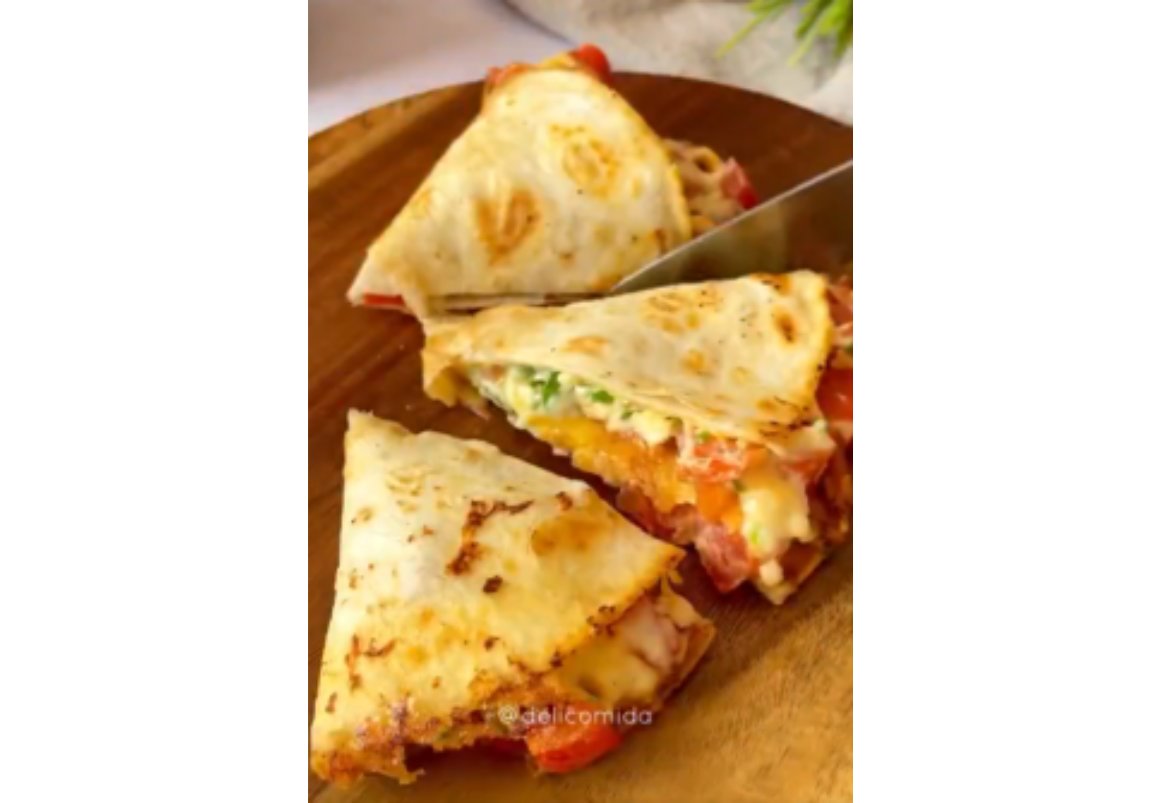 Así queda el taco de verduras.