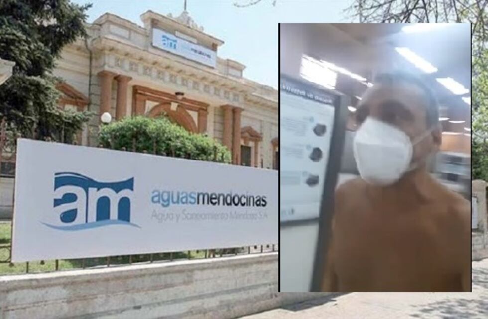Por los cortes de Aguas Mendocinas un vecino protestó desnudo en las oficinas del organismo