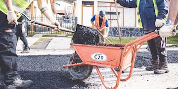 Ushuaia: repavimentación en un sector de Avenida Alem