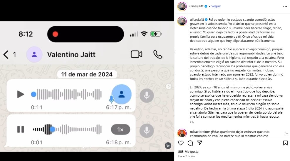 Ulises Jaitt expuso a Valentino Yospe.