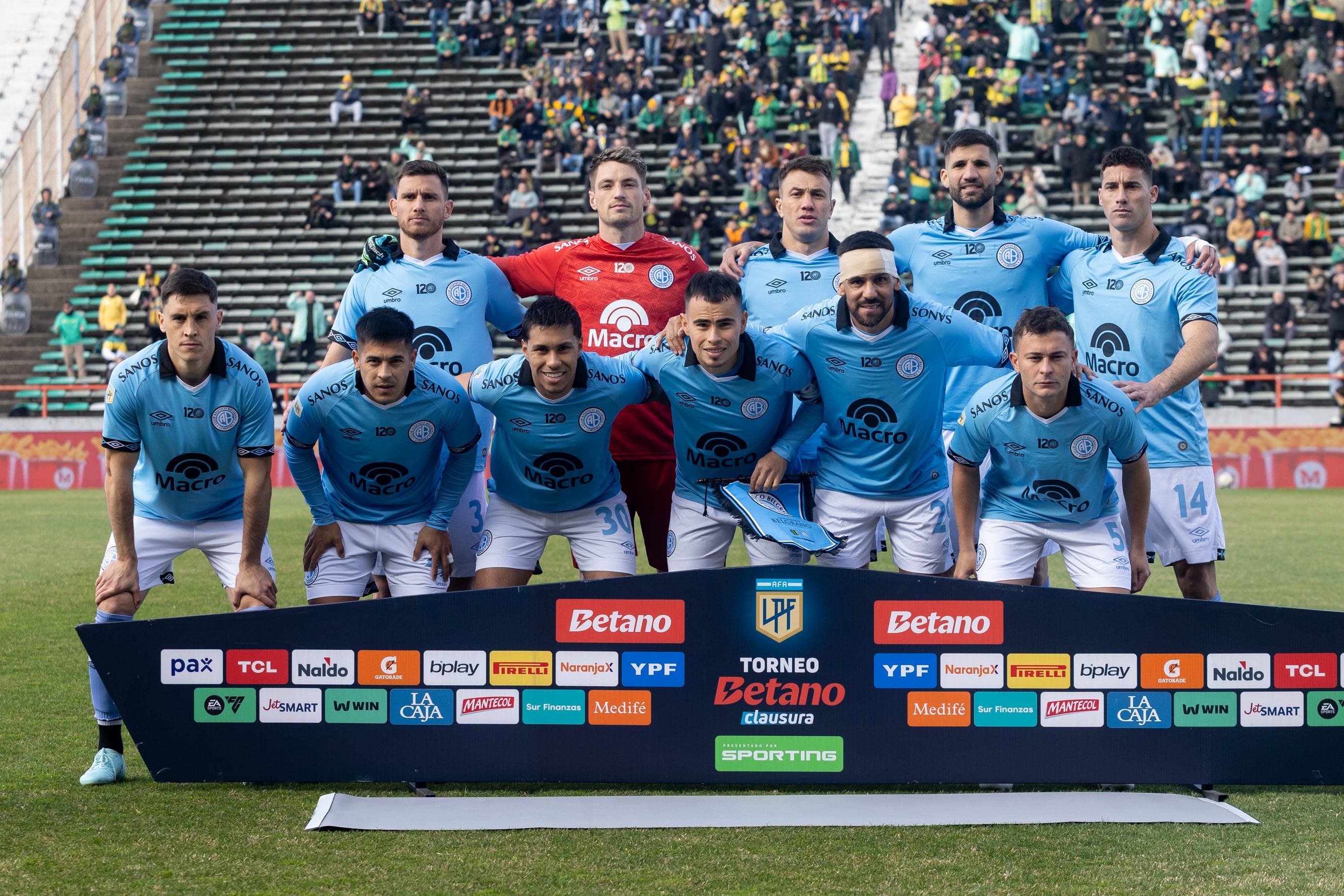Belgrano y su formación ante Aldosivi. (Prensa Belgrano).