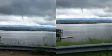 Vecinos y turistas filmaron una extrañas "nube embudo" en Córdoba.