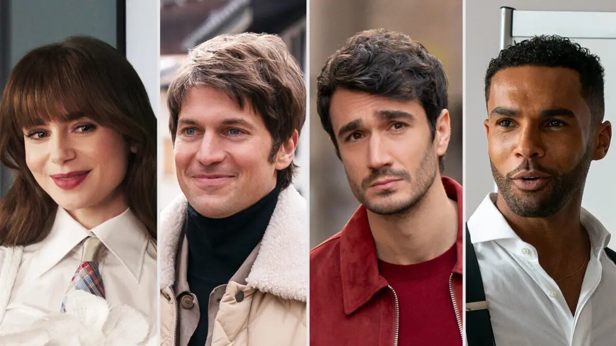 Emily junto a sus tres controversiales amores.