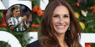 Lisandro Martínez y Julia Roberts.