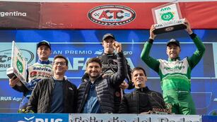 Viotti y Pullaro en el podio de la carrera del TC de Rafaela