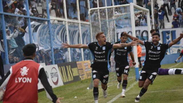 Rodrigo Acosta, el héroe de la tarde en el Miguel Sancho (Prensa Racing).