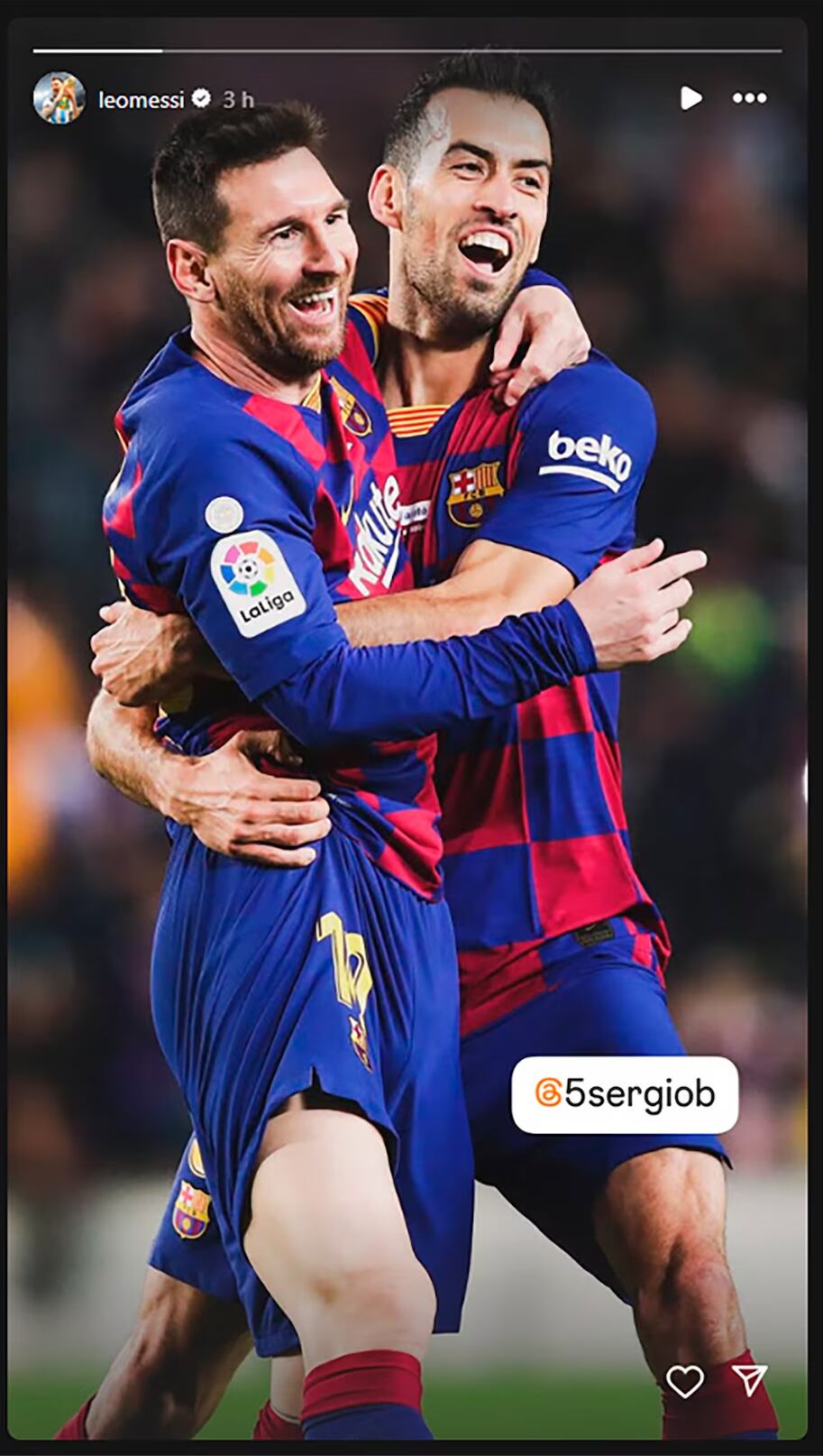 El emotivo mensaje de Messi a Busquets.