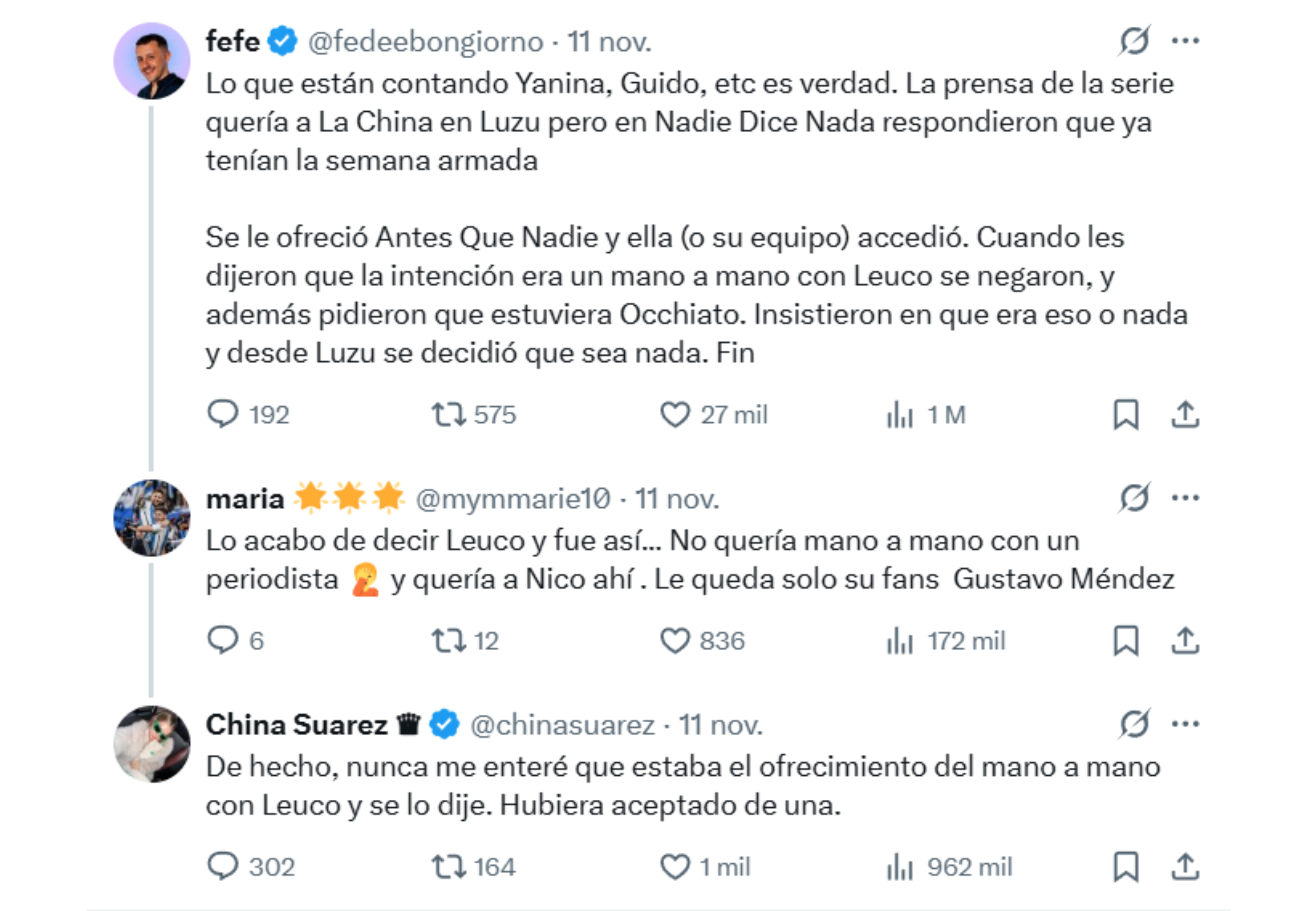 La aclaración de la China Suárez.