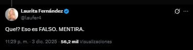 Laurita Fernández habló de las acusaciones de coquetear con Nico Occhiato