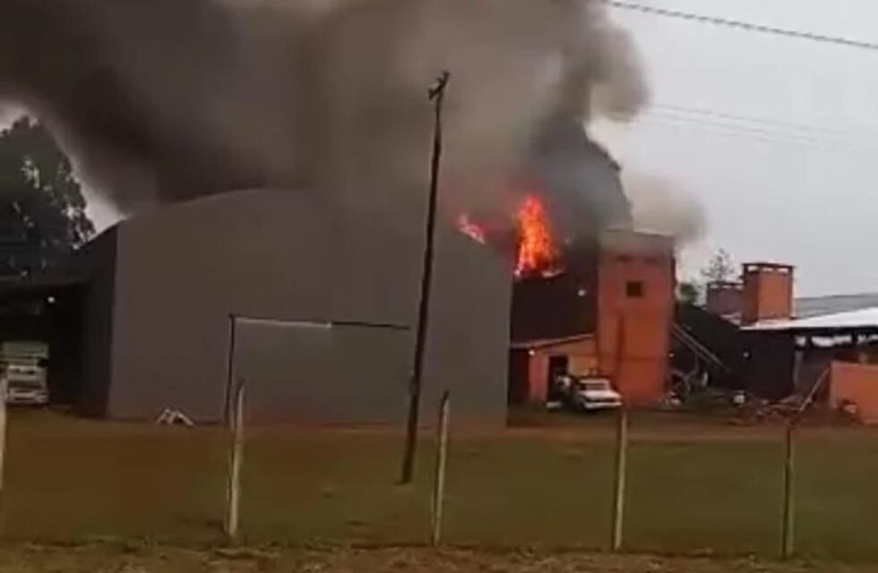 Incendio en un secadero de yerba mate de 25 de Mayo