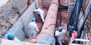 El trabajo en Francisco de Arteaga y Aviador Zanni (Aguas Cordobesas).