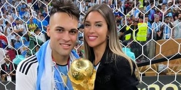 Gandolfo y Lautaro Martínez, campeón mundial.