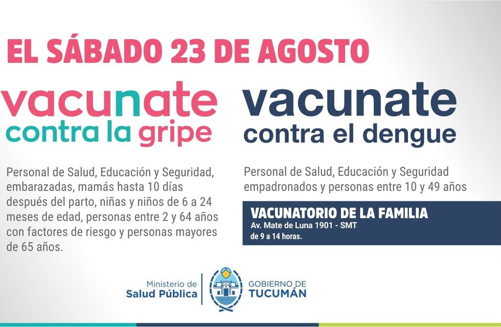 Nueva jornada de vacunación gratuita en la capital tucumana