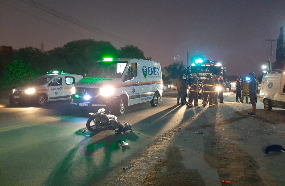 Huerta Grande: dobló en “U” sobre la ruta 38 y atropelló a un motociclista