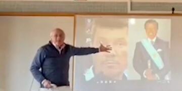 El profesor de Formación Ética y Ciudadana de quinto año del Colegio Martista repudió duramente a Menem y Tinelli en un video que se hizo viral. Gentileza