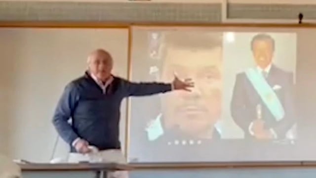 El profesor de Formación Ética y Ciudadana de quinto año del Colegio Martista repudió duramente a Menem y Tinelli en un video que se hizo viral. Gentileza