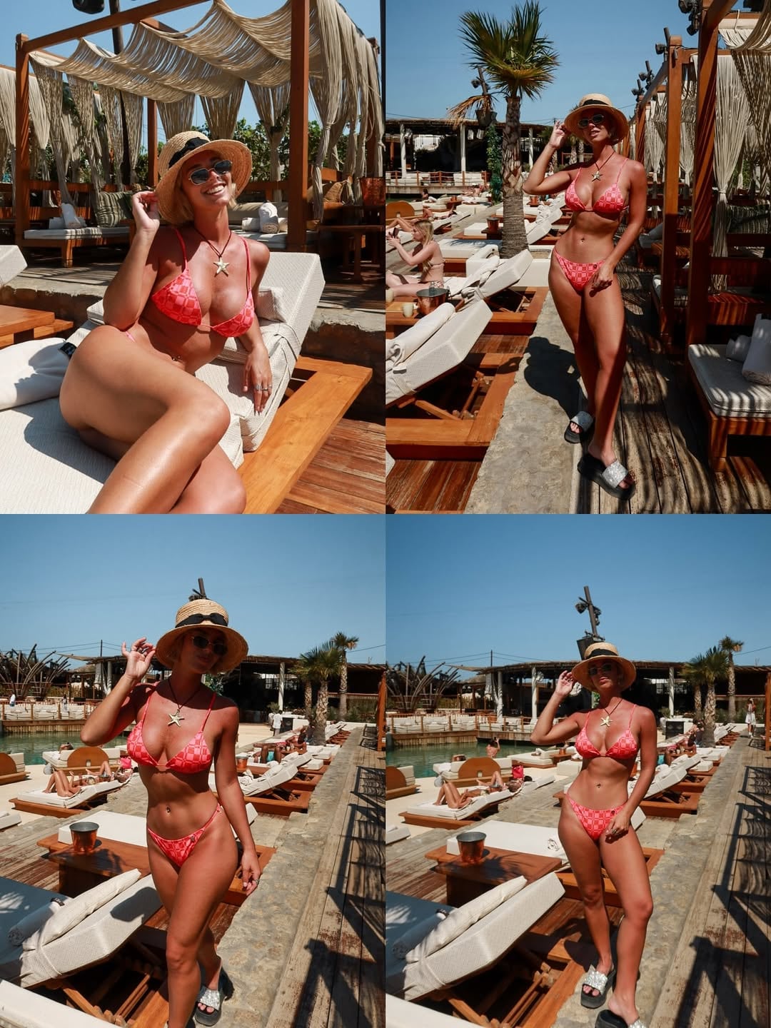Sara Sklate, la periodista de River Plate, desató pasiones con una impactante microbikini en las playas de Grecia