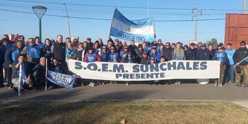 El corte del Sindicato de Obreros y Empleados Municipales de Sunchales, en la ruta 34