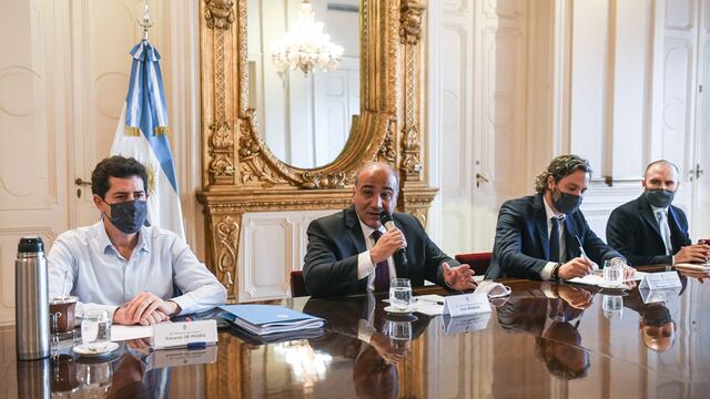 El encuentro en Casa Rosada encabezado por Manzur (Prensa Jefatura de Gabinete).