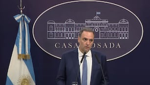 El vocero presidencial Manuel Adorni en conferencia de prensa. Foto: Captura de video