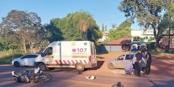 Accidente vial en la ruta 14 deja a un hombre herido en Oberá.