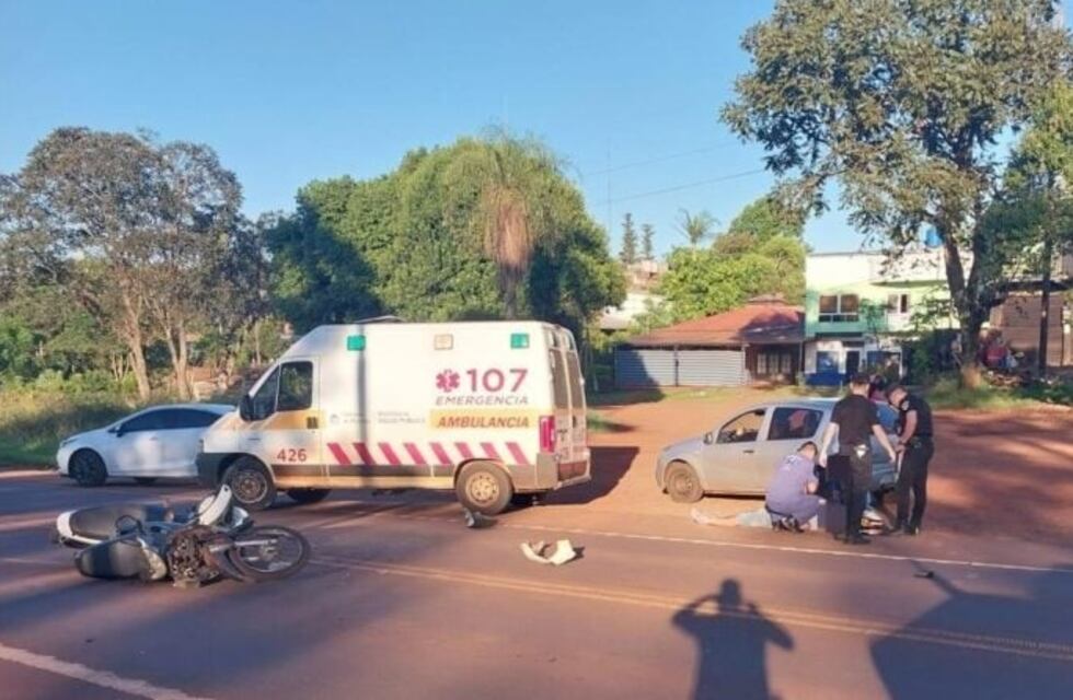 Accidente vial en la ruta 14 deja a un hombre herido en Oberá