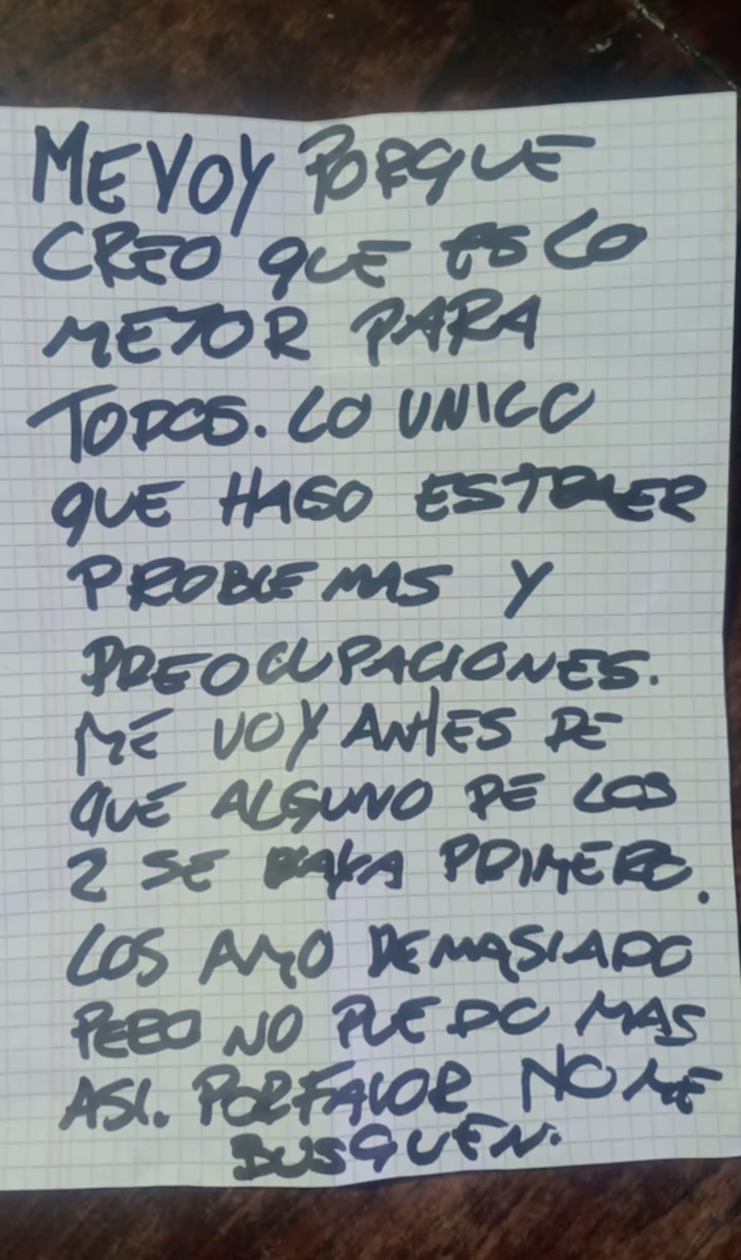 El mensaje que dejó.