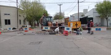 Trabajos de ASSA en calle Paraná