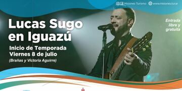 Puerto Iguazú se viste de fiesta para recibir al artista Lucas Sugo.