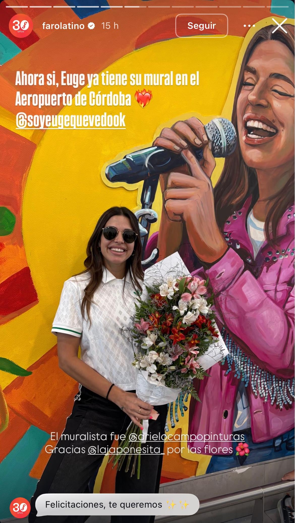 Inauguraron un mural de Euge Quevedo en el Aeropuerto de Córdoba (Captura de pantalla)