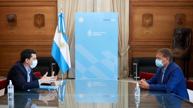 El gobernador de Mendoza, Rodolfo Suarez se reunió con Wado de Pedro en Casa Rosada.