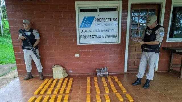 Prefectura incautó en Wanda 44 kilogramos de marihuana.